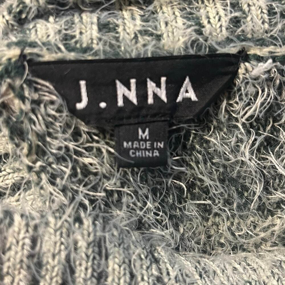 J. NNA Womens Boxy Mock Neck Sweater Geometric Color-block Sz M Gray Yellow 80s - Picture 6 of 7
